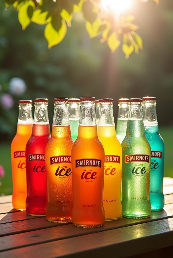 Several bottles of soda and two bottles of Smirnoff Ice