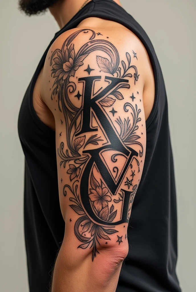 I am a man and I would like a tattoo with the initials of my sisters K V and G