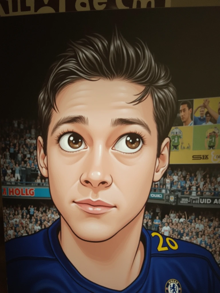 Use that face with a Chelsea shirt looking sideways with the number 20 written on the back.