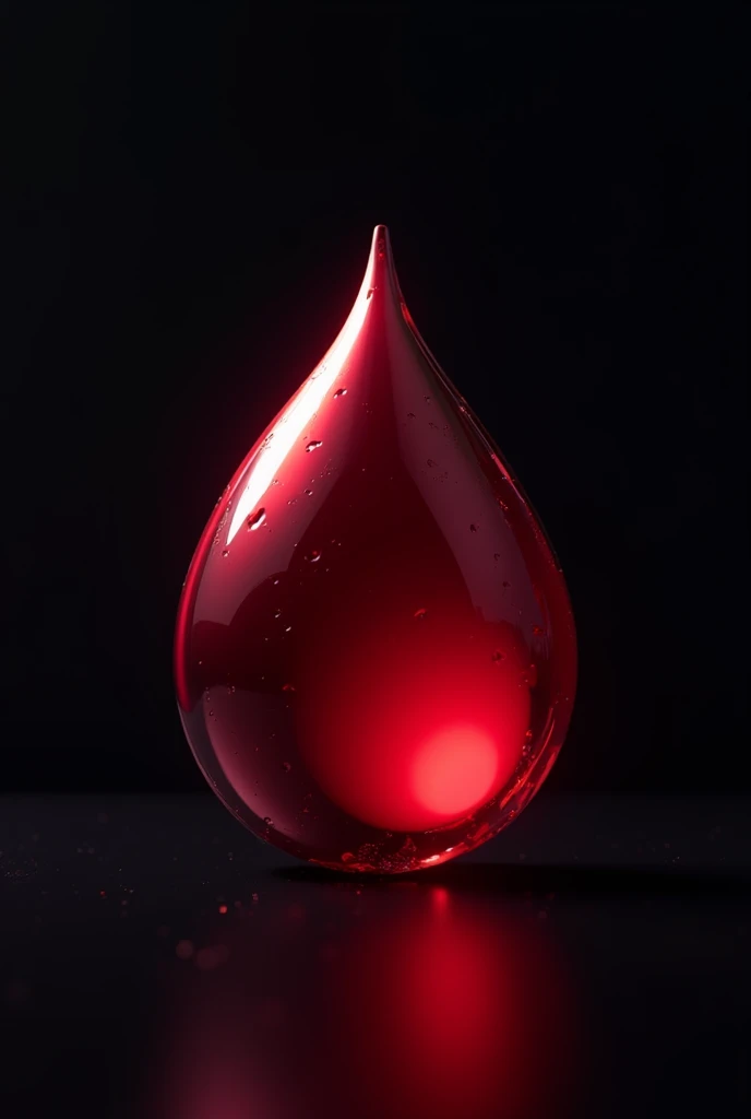 Logo for a clothing brand that is a drop of blood in 3D holographic