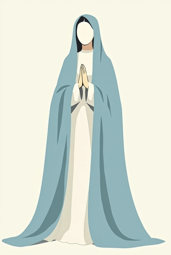 good afternoon, Could you create a minimalist and representative artwork of Our Lady of Fatima?? Please
Without background, with the image facing forward
Faceless, with the image facing forward, in profile Add colors like: light blue, dourado e branco 