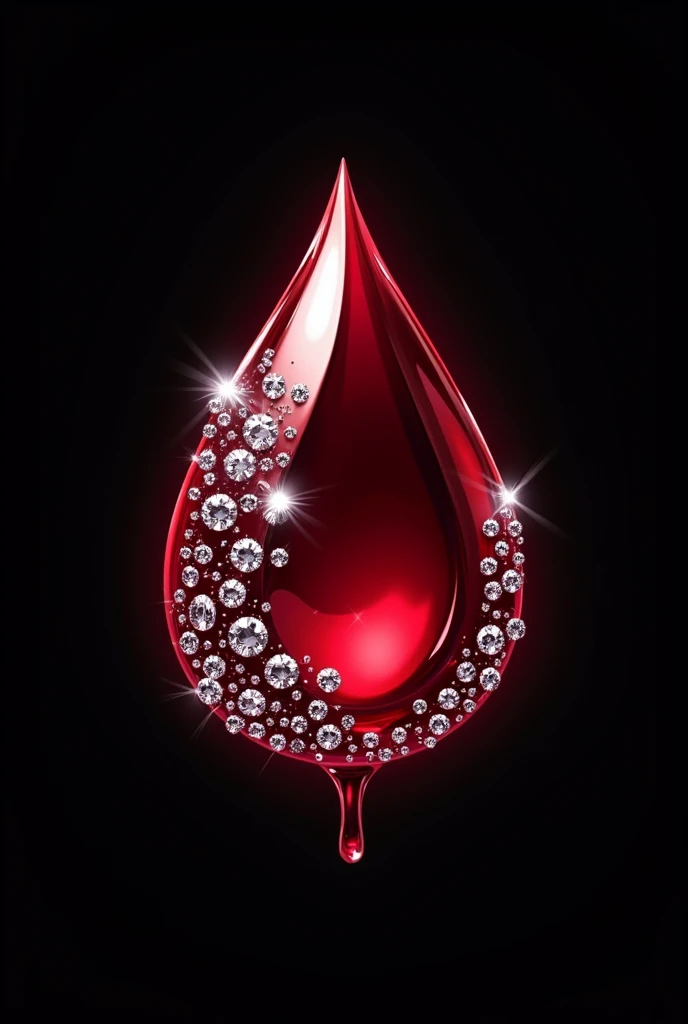 Logo for a clothing brand that is a diamond-encrusted blood drop