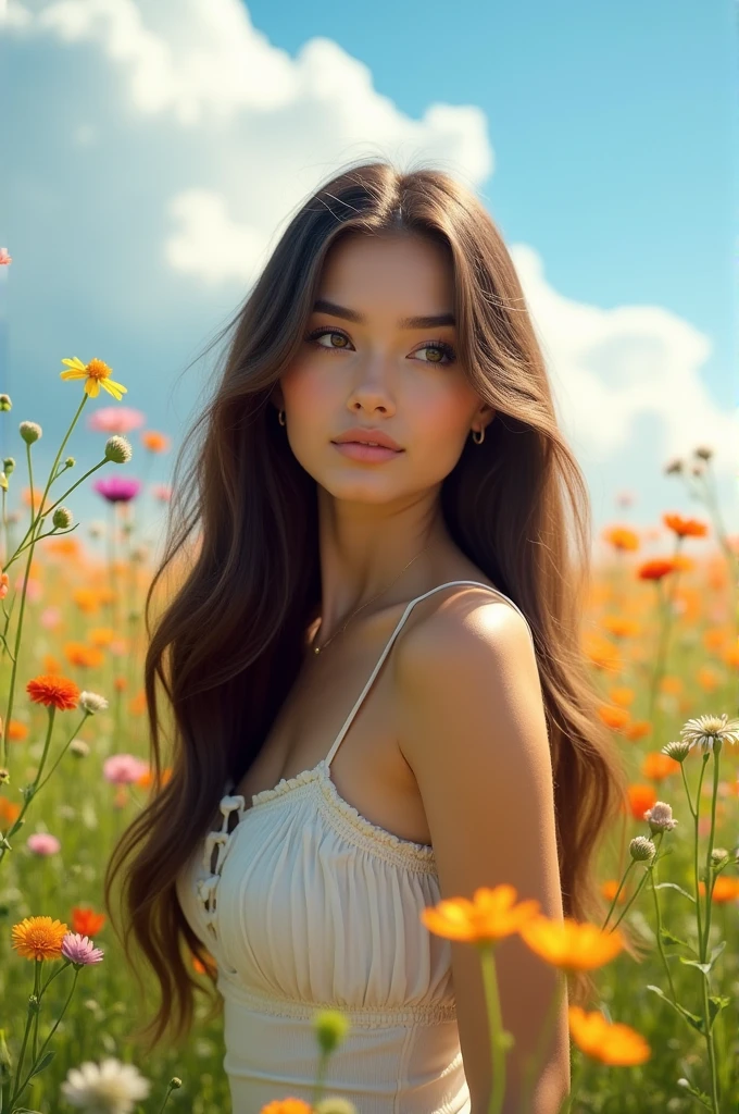 Beautiful young brunette woman