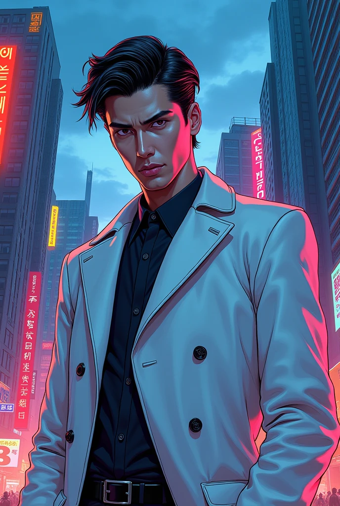 White coat, manhwa style, ultra detailing,