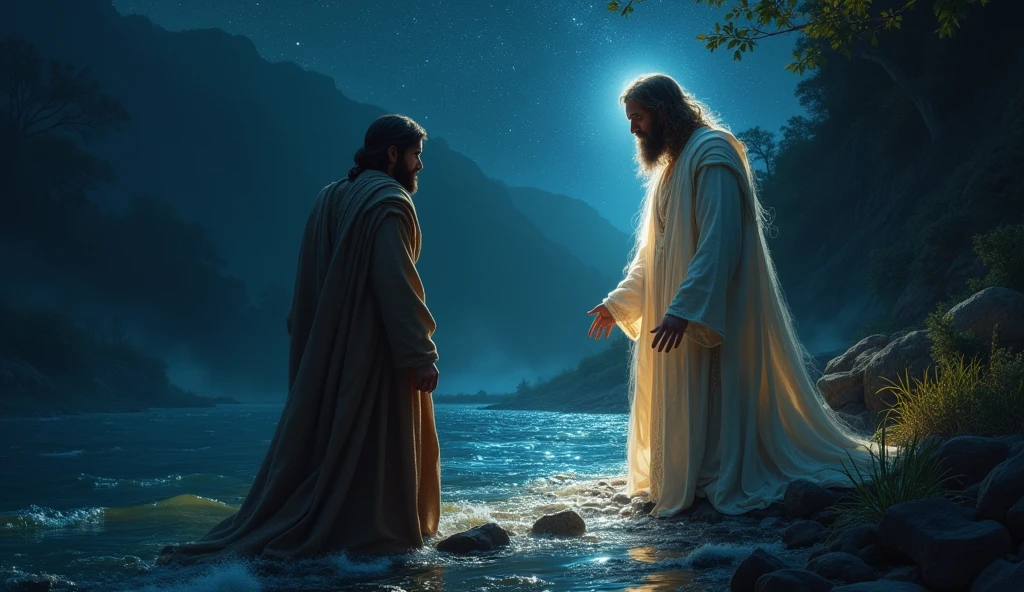 biblical times dark and silent night, on the banks of the Jabbok River, Jacob already knew he was not fighting an ordinary man. He was before someone divine, perhaps an angel or even God himself in human form. The man, seeing Jacob's persistence, He granted him his blessing,