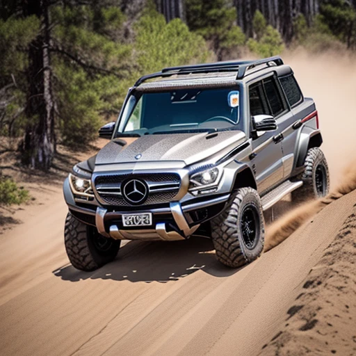 , Wide body, Install off-road vehicle bull bar on the front of the vehicle, steel gray body, Mercedes, Mercedes, ，(LB-Works Full Version: walk)、(86 Gas Turbine)、(drift)、Sponsor logo、future、Racing Specifications、(Gorgeous design)、Live Recording、detail、Deep Edge、Wide tires、Track、Turn on the light