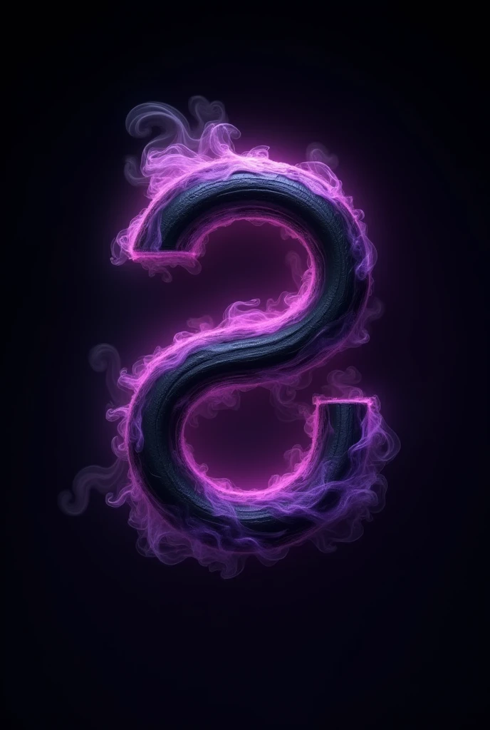 I want an image with the number 2 and the letter B that is creative and different, predominantly black with purple details.