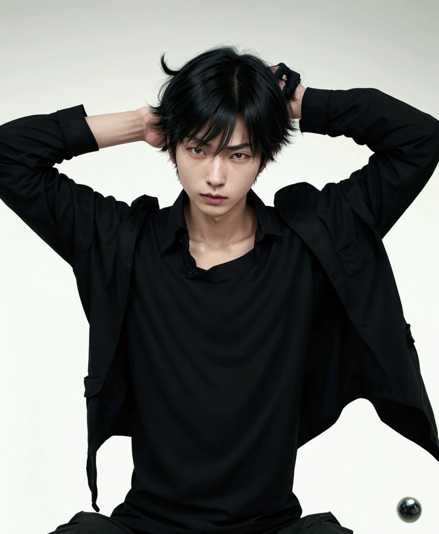 Image of a man wearing a black shirt and a black jacket, Yuya Nagai, By Tadashi Nakayama, Tomohiro Shimoguchi, Shinji Aramaki, Yasumoto Oka, Toru Furuya, araki, Shinichi Sakamoto, Finn Wolfhard, Nico Tanigawa, Daisuke Tsutsumi