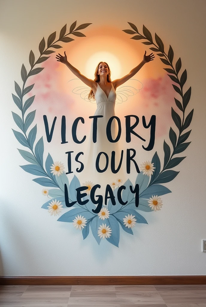 A beautiful but easy to paint on wall , 'victory is our legacy ' main point of the painting 
