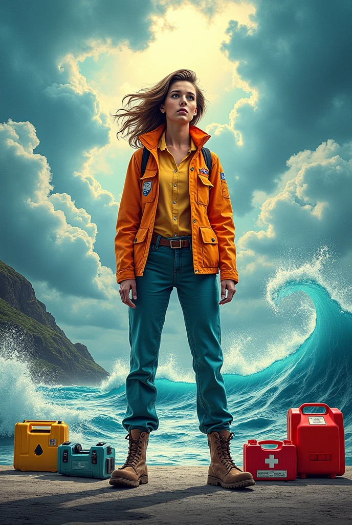 an artistic poster showing the importance of proper disaster preparedness or response