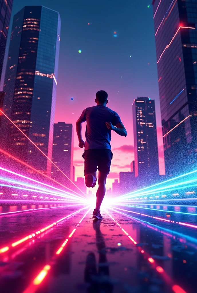 A laser run banner