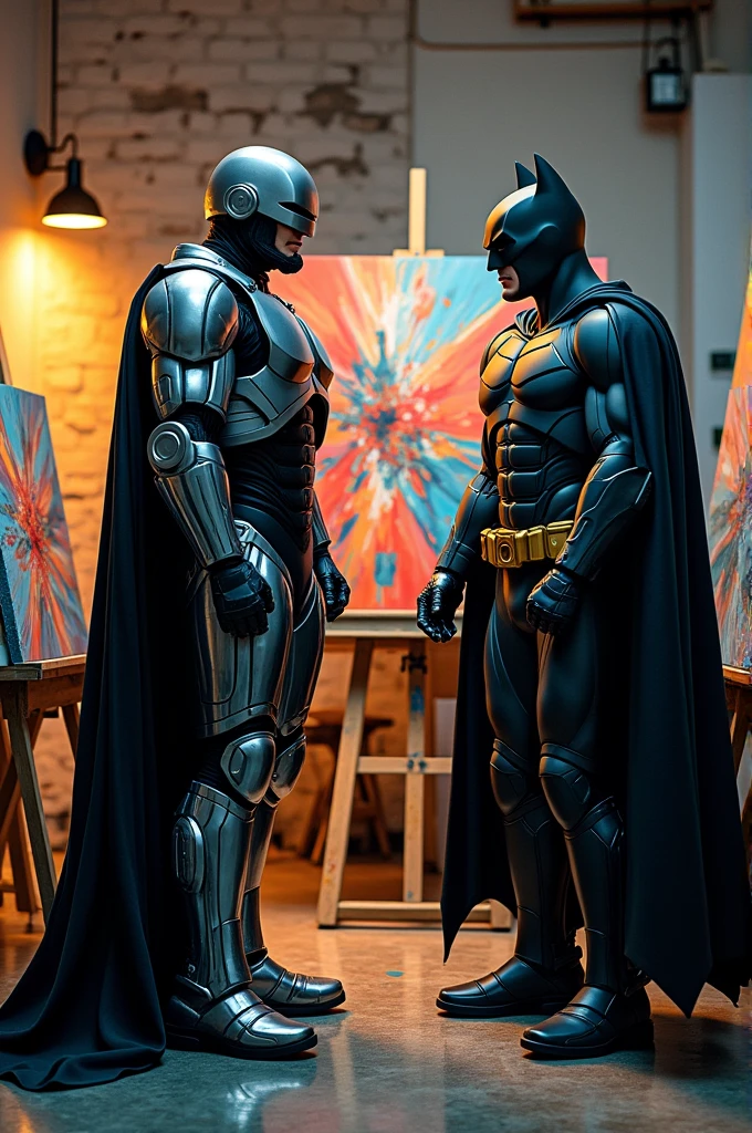 Robocop and Batman together art night