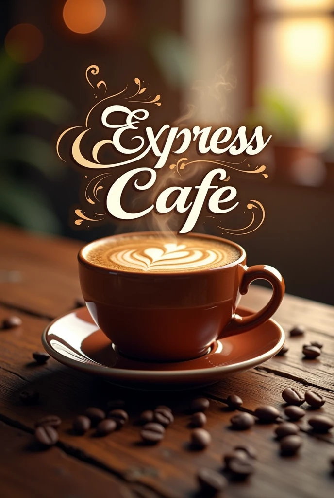 A coffee logo with express cafe written on it