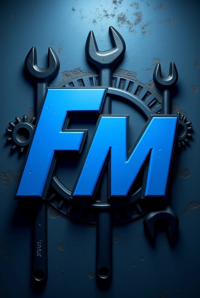 A blue logo with the letters FM for a hardware store

