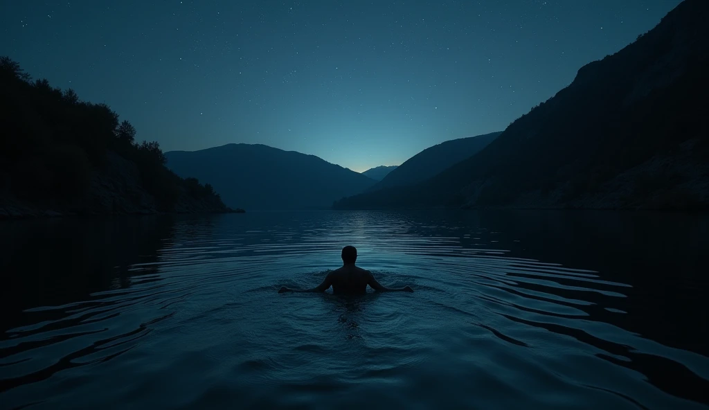 There is a man lying on a dock with a dog in the water, floating in a powerful zen state, body in water, inspired by Ren Hang, Lying in a summary, by Jan Rustem, in ren style hang, in a lake, lying down, Ryan McGinley, in a lake, full body photography, dramatic floating pose, Floating in the water