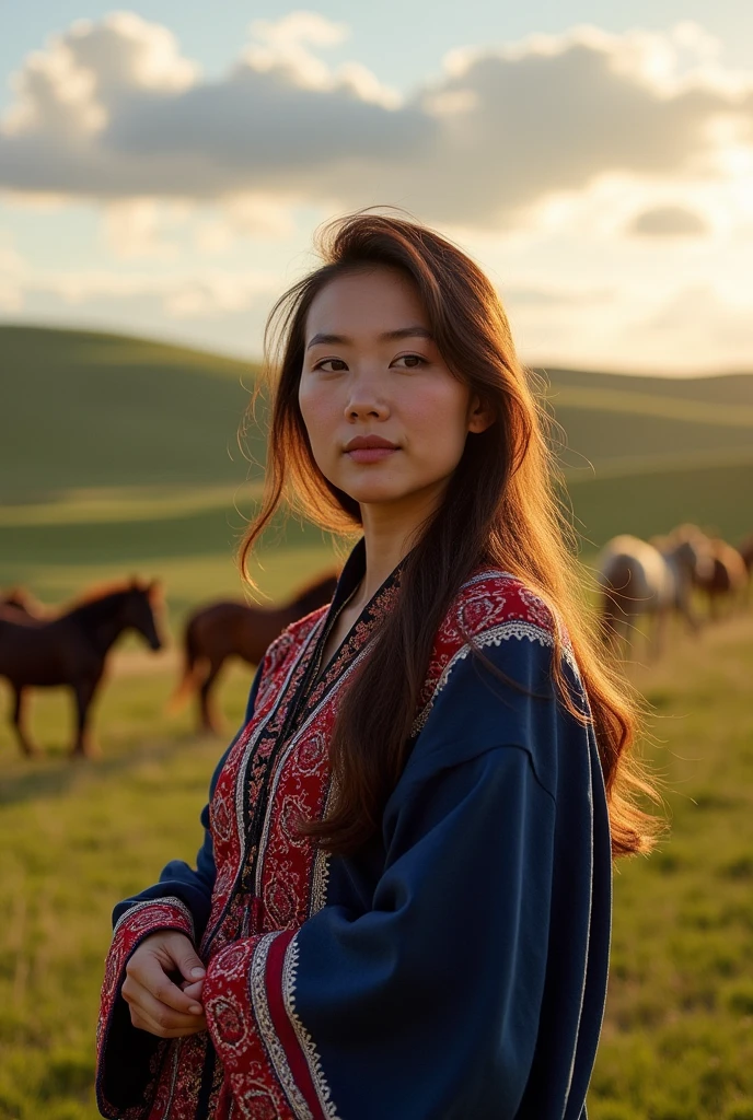 Create a woman representing the country Mongolia