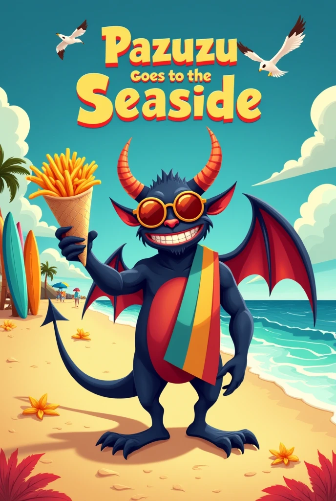 Pazuzu goes to the seaside for fish and chips movie poster