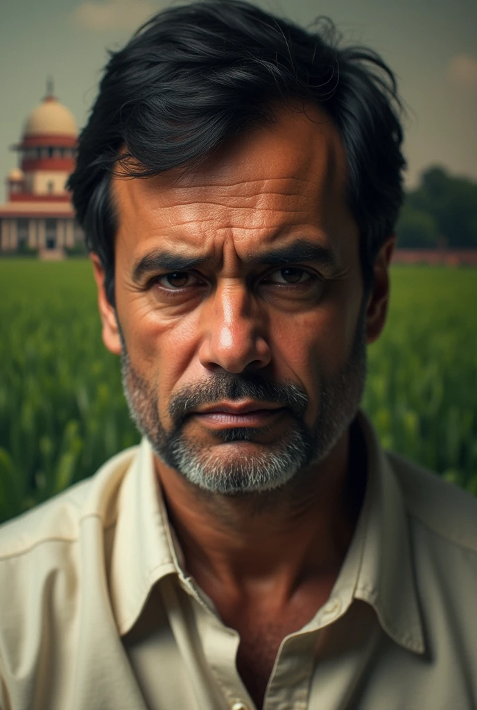 create a realistic image of rahul gandhi son of rajiv gandhi with a sad face front view