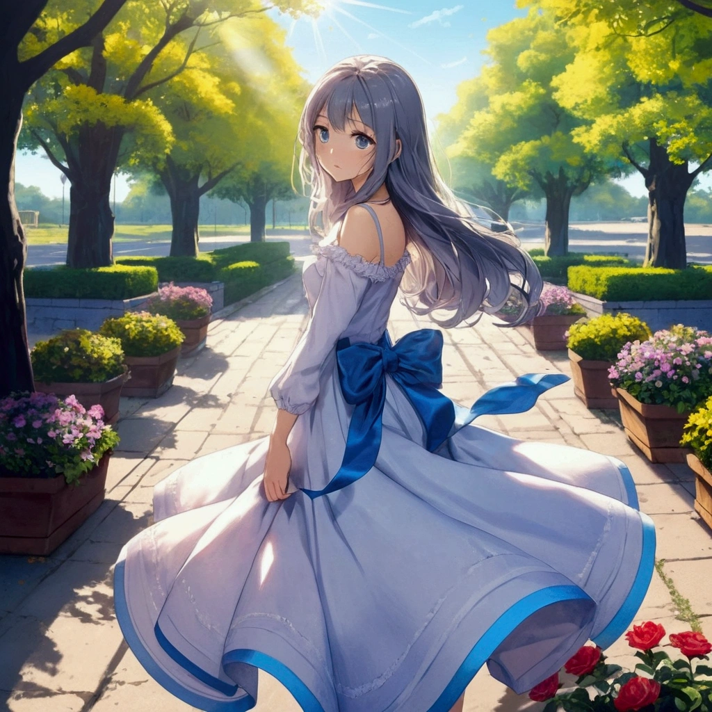 beautiful, insanely detailed, street, sad, disappointed, shocked, troubled, lonely, gradient blue background, gradient gray background, gradient black background, dark atmosphere, hazy atmosphere, full body shot, long shot, dappled sunlight, bright colors