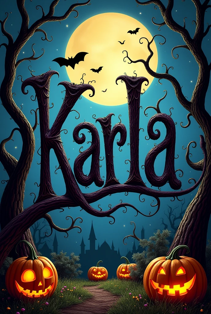 Karla's name in the style of The Nightmare Before Christmas