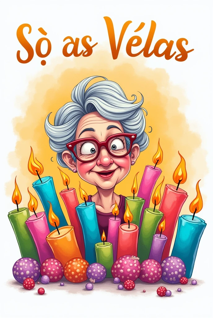 Logo for a playful candle brand called “Só as Velas” which is a play on words with “velhas” (old women)