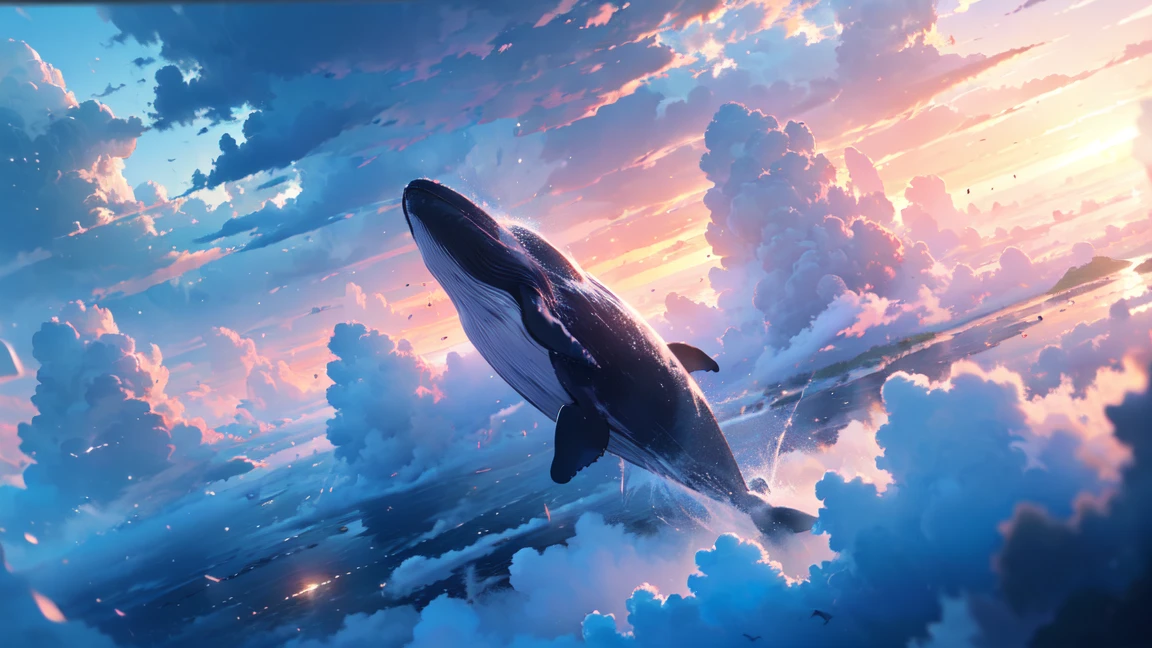 Ridiculous, A whale flight between skyscrapers,Only the huge tail fin is seen, Remarkable people々, downpour, storm, cloudy, dark, storm, imagine, Mysterious clouds, cliff,Thick Fog,Thick Fog, forest,  wood, Only the light outside the window, Poor visibility, whale, monster, flight, simple, Graphic design, 