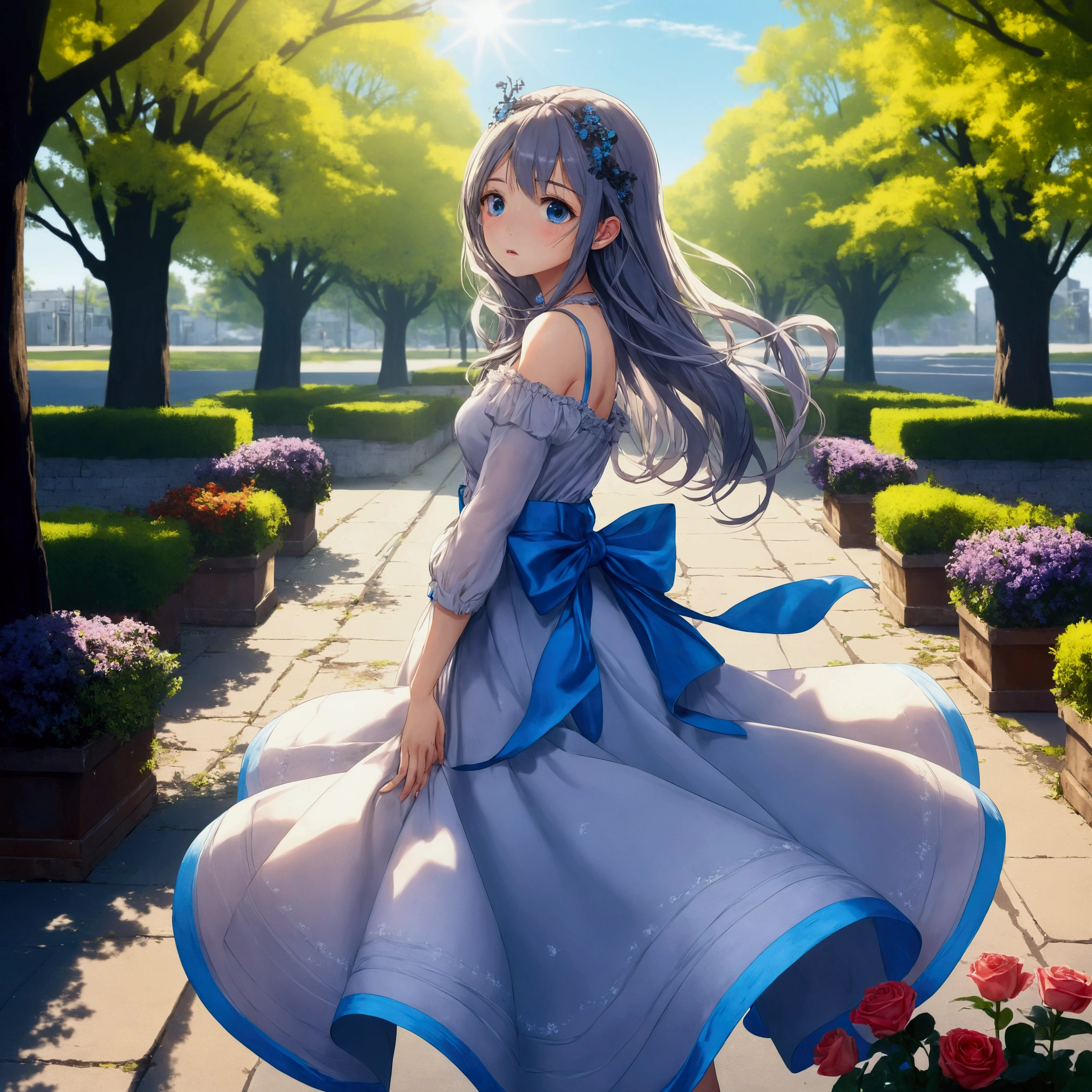 beautiful, insanely detailed, street, sad, disappointed, shocked, troubled, lonely, gradient blue background, gradient gray background, gradient black background, dark atmosphere, hazy atmosphere, full body shot, long shot, dappled sunlight, bright colors