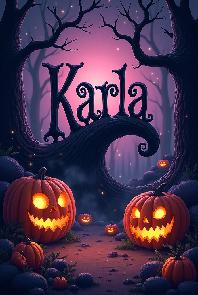 Karla's name in the style of The Nightmare Before Christmas