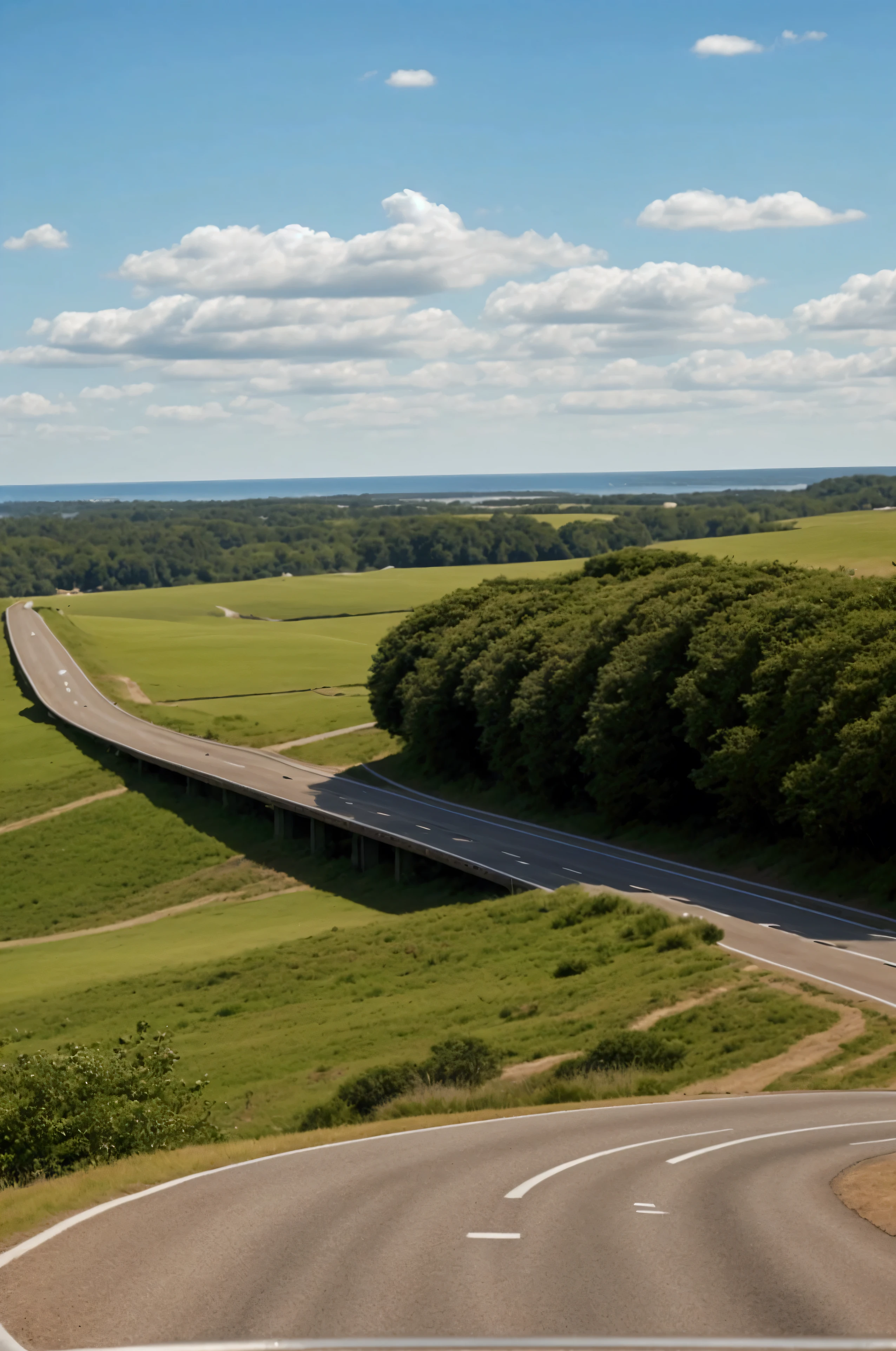 Stretching into the boundless horizon, a meandering road winds its way through a serene landscape. Surrounded by lush green fields and embraced by the gentle breeze, its journey invokes a sense of serenity and longing. Under a bright blue sky adorned with wisps of soft clouds, the road becomes a symbol of progress, persistence, and the pursuit of the unknown. It invites us to embark on our own unique journeys, to explore the uncharted paths that lie ahead, and to embrace the endless possibilities that await.