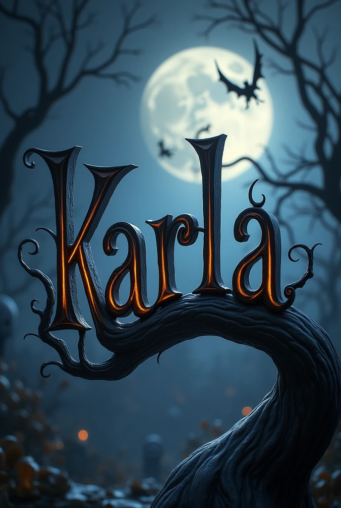 Karla's name in the style of Jack Skellington