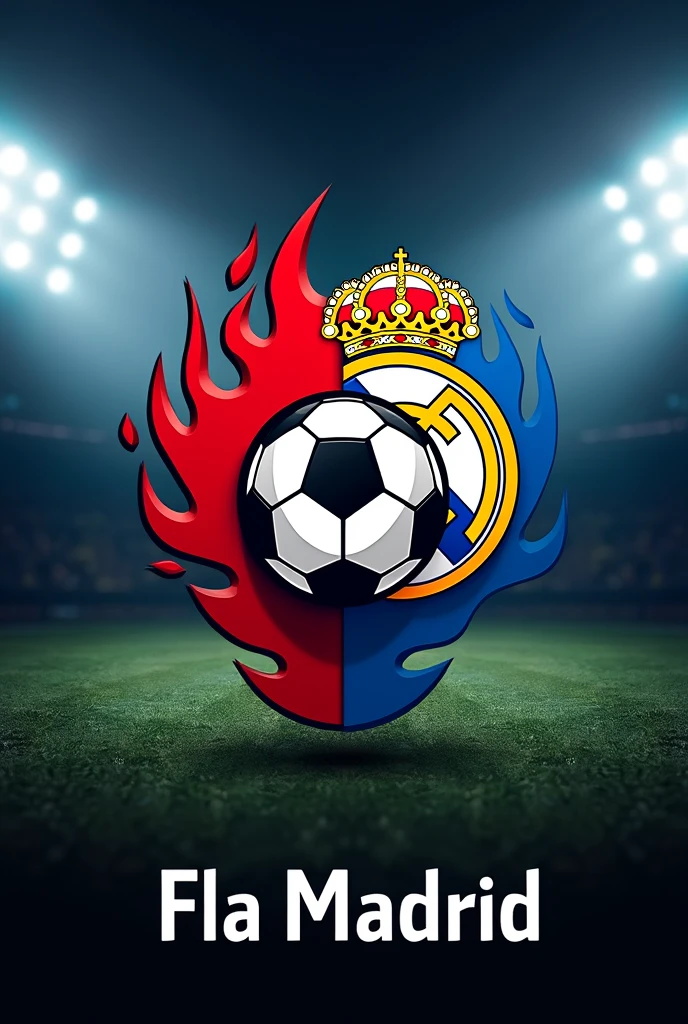 I want you to create an image to be placed on my Instagram account's profile picture.  This account is used as a football page about the Flamengo and Real Madrid teams. the page name is "Fla Madrid".

