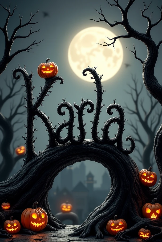 Karla's name in the style of Jack Skellington