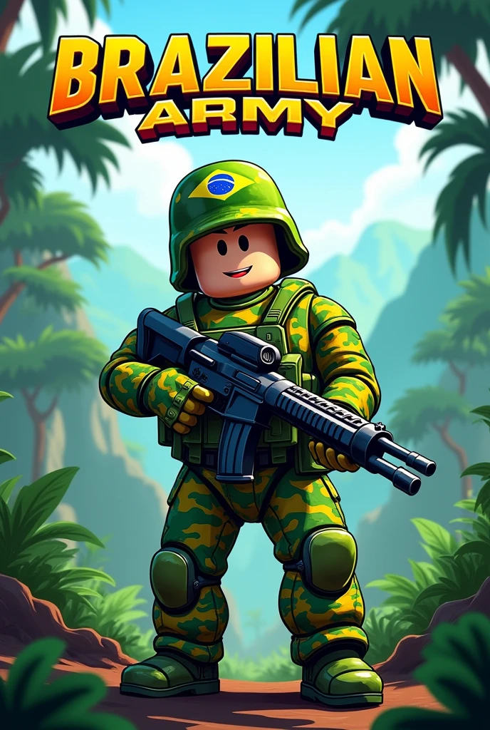 Create a cover for a Roblox game called Brazilian Army