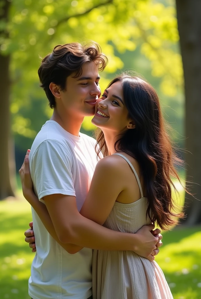 A boy 19 year old hug a beautiful girl named avika 19 year old