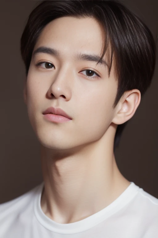 Background white、Handsome man、university student、Center Parting、Background white