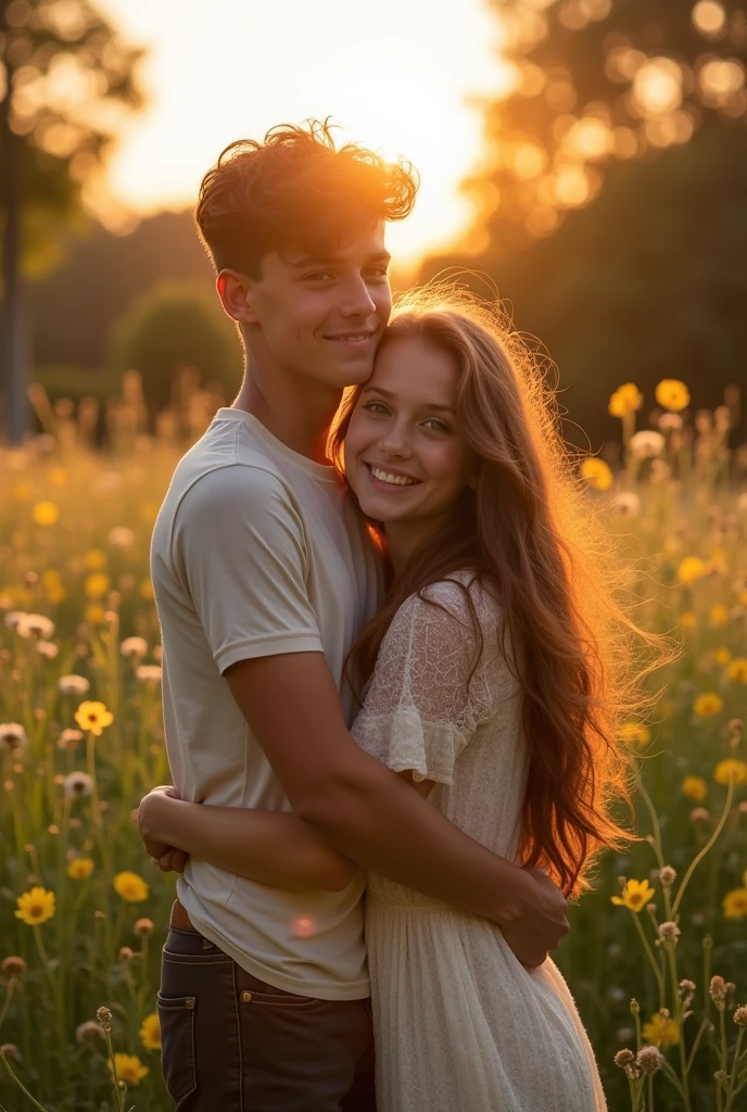 A boy 19 year old hug a beautiful girl 19 year old named avika