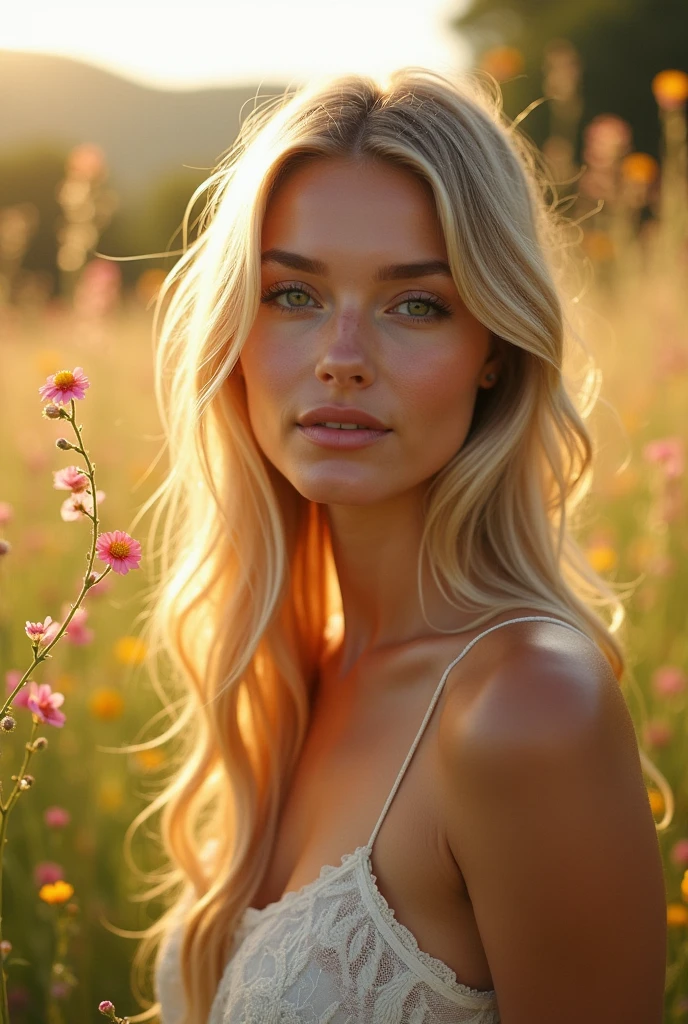 a blonde naked young woman