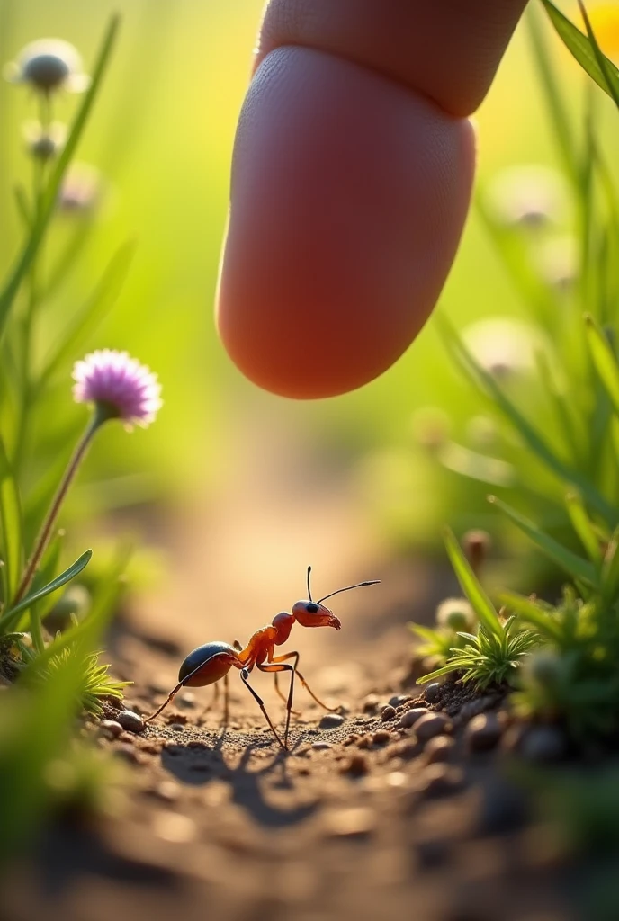 If an ant is passing through a path and you put your finger in front of it