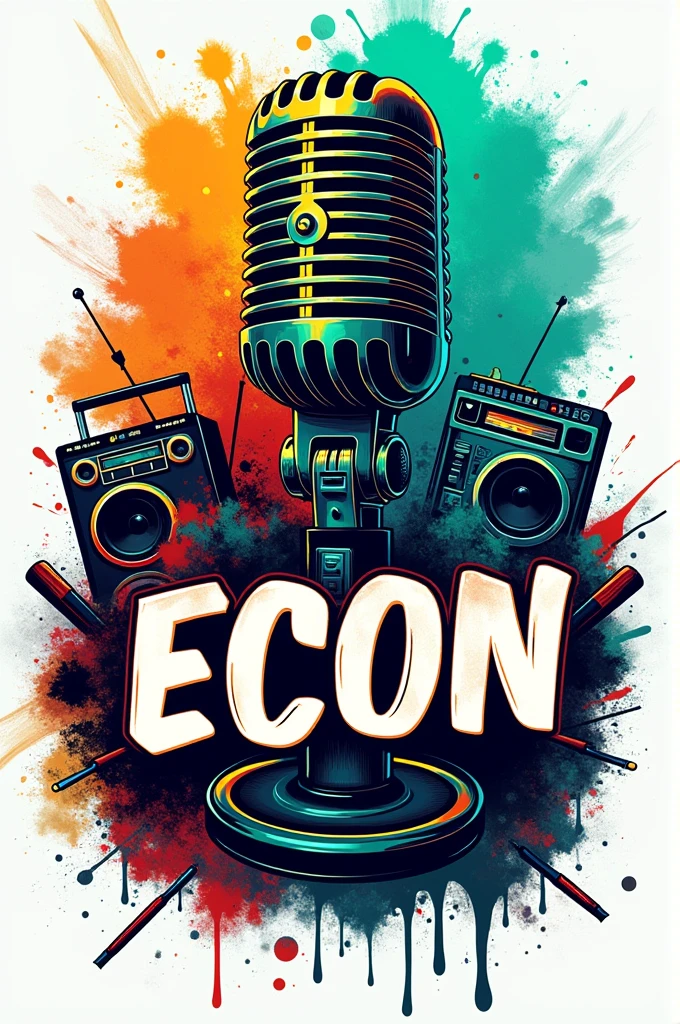 Design a logo for "ECON" that is related to art., music, rapping, HIPHOP