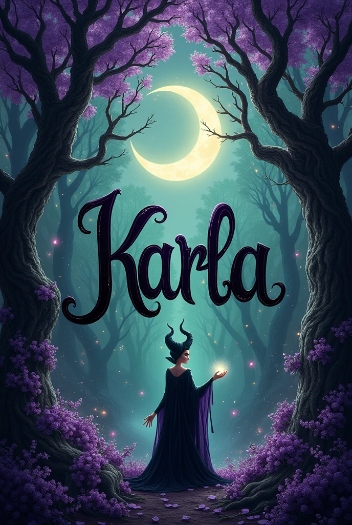 Create a word art with Karla using details from the character of Maleficent