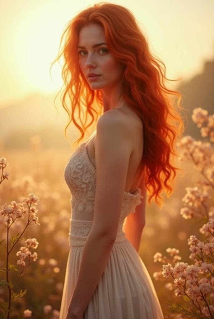 Sexy, long redhead hair, woman, naked