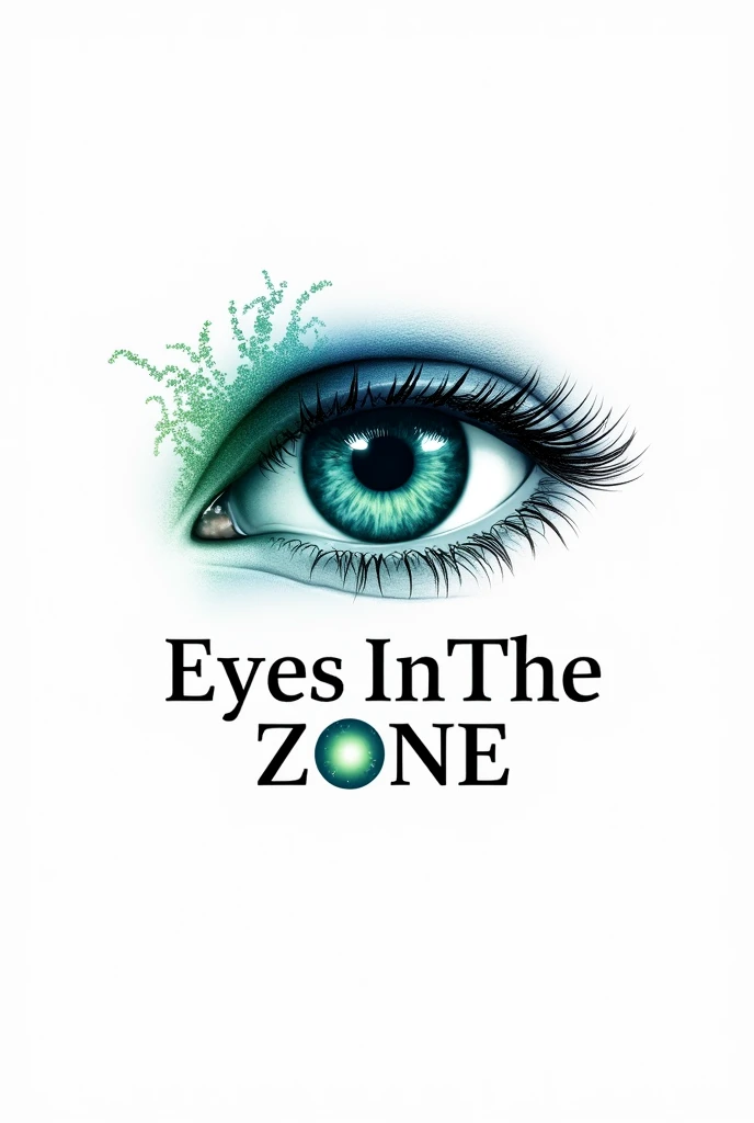 human eye, label EyesInTheZone, look like logo