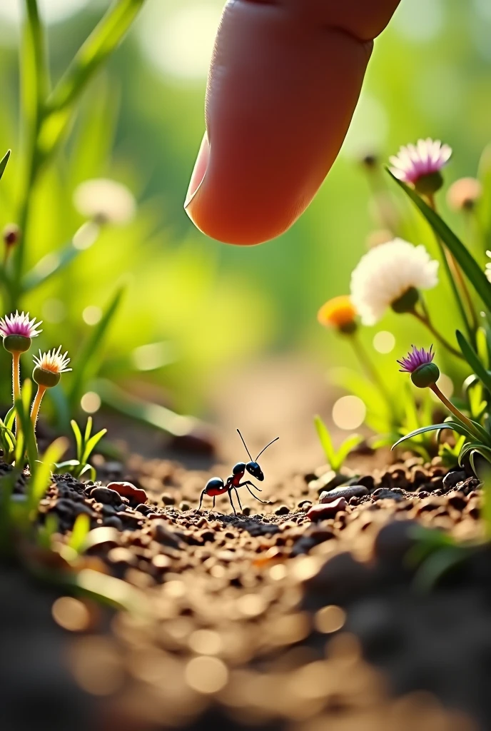 If an ant is passing through a path and you put your finger in front of it