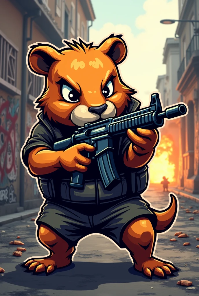 Logo for a FPS counter-strike Game Clan capybara mascot