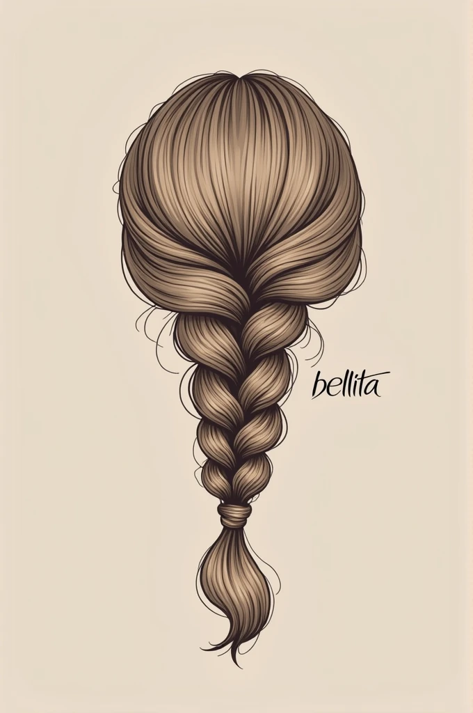 A logo of a single clear braid without the head along with the text ‘bellita’