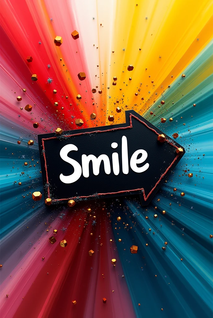 Je veux une image avec plusieurs couleurs qui se melangent. Avec un tag en noir et blanc ecrit SmilE au milieu.
