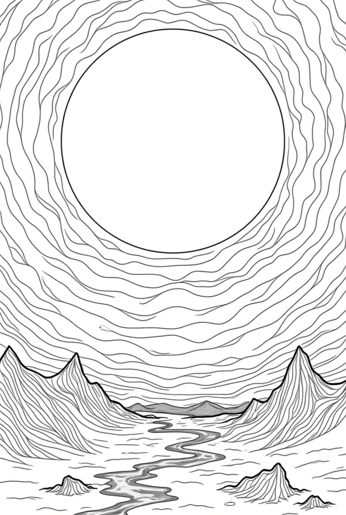 Black and white coloring page of the view of planet Venus 