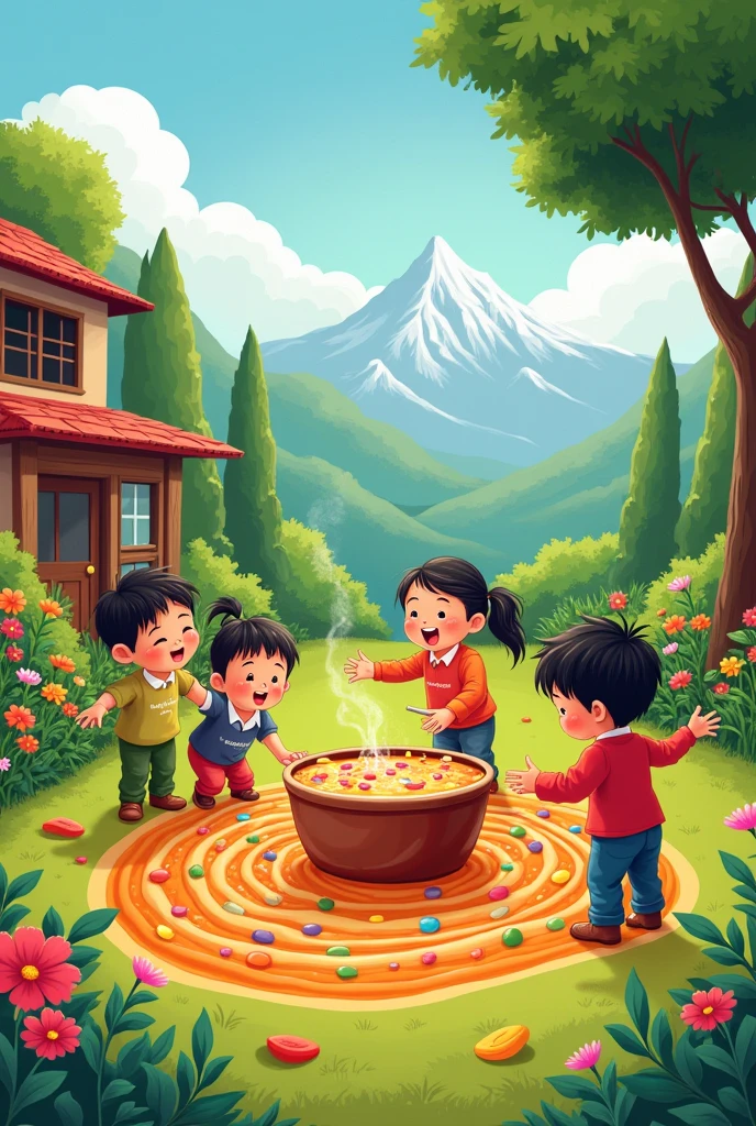 Soup of various beans eat nursary students in monteswori school of Nepal.