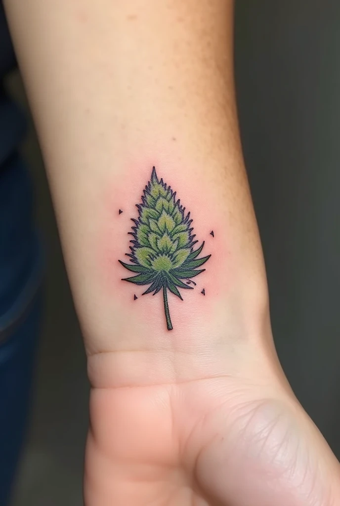 A small weed budd tattoo