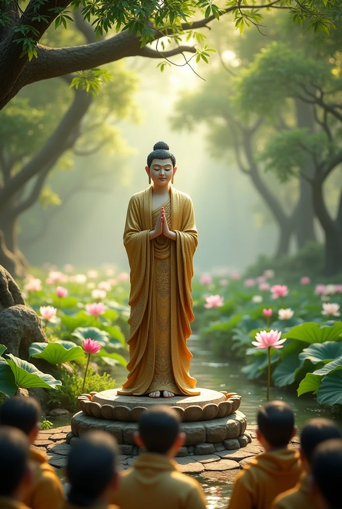 स्पीच देते हुए budha लोगो को image no कॉपी right 3d